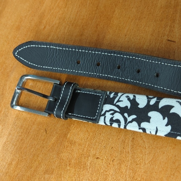 Equine Couture Black Leather and Canvas Belt Women's S - Picture 6 of 8